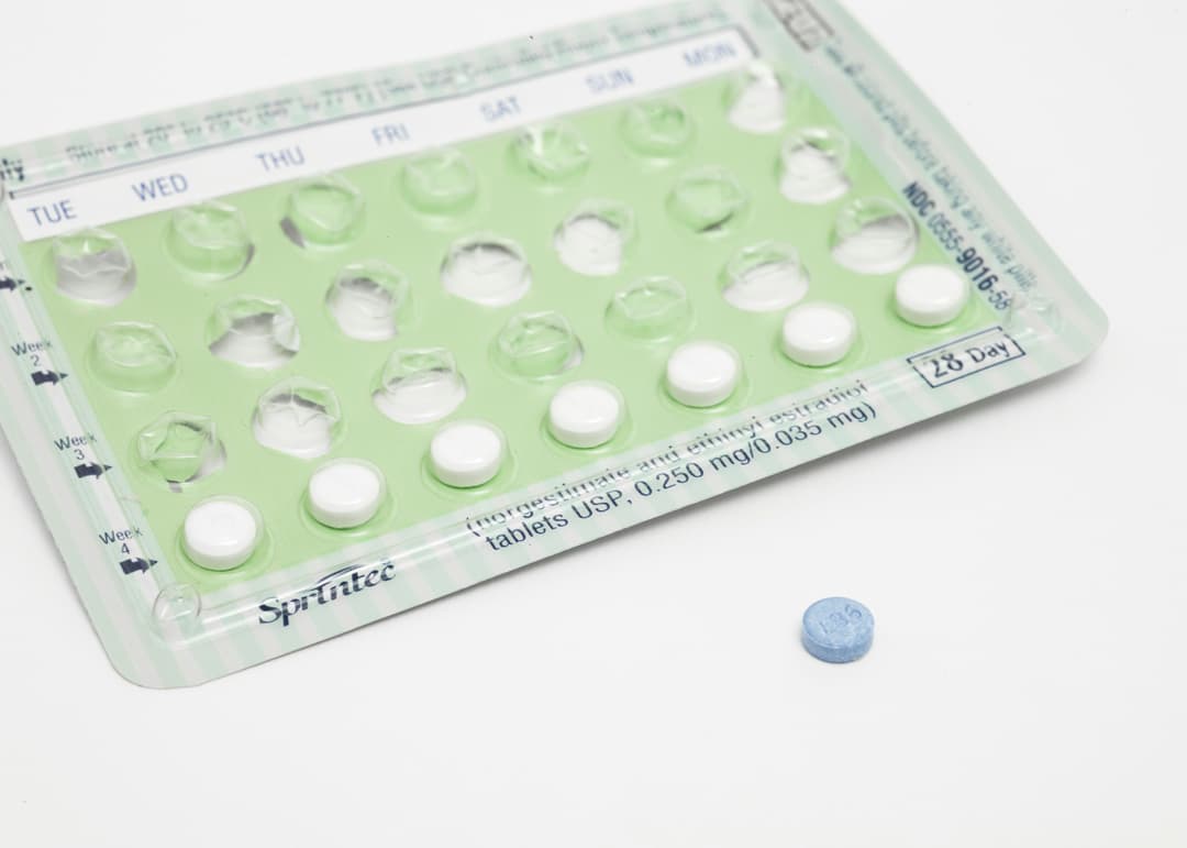 Blister of contraceptive pills.