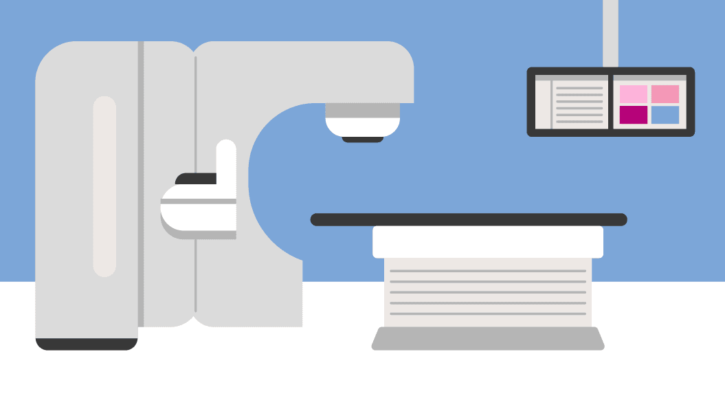 Illustration of radiotherapy machine.