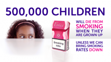 500,000 children will die as adult smokers press release image. 500,000 children will die as adult smokers for press release.