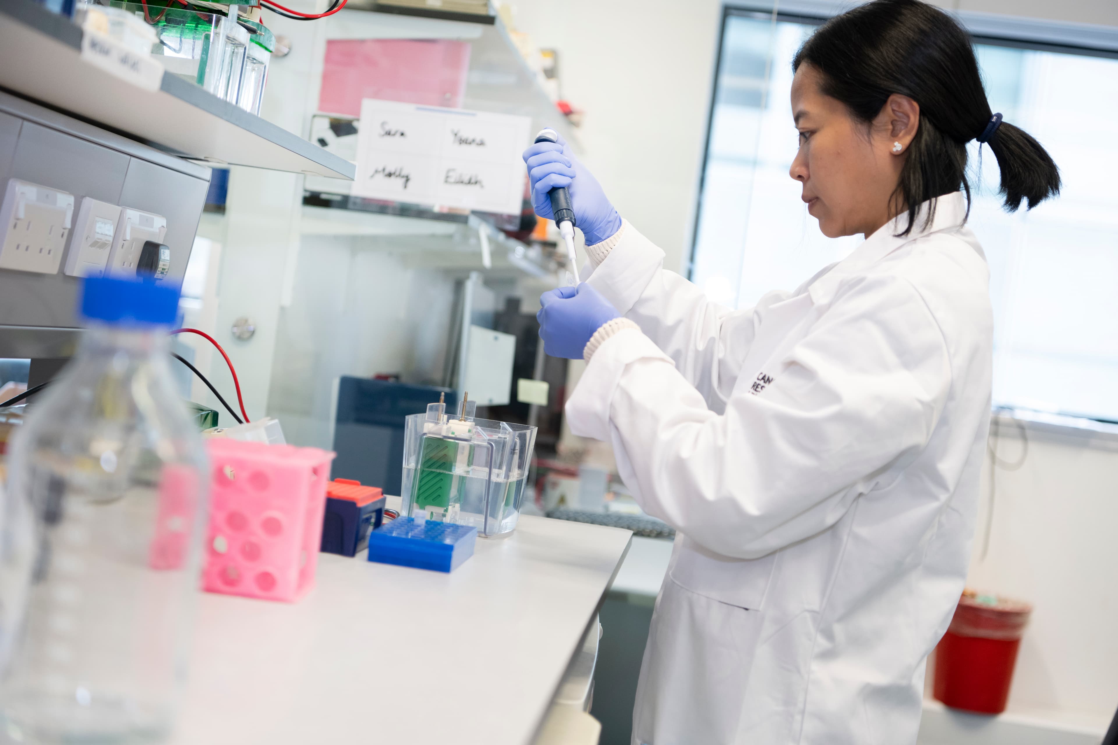 Researcher working in a lab.