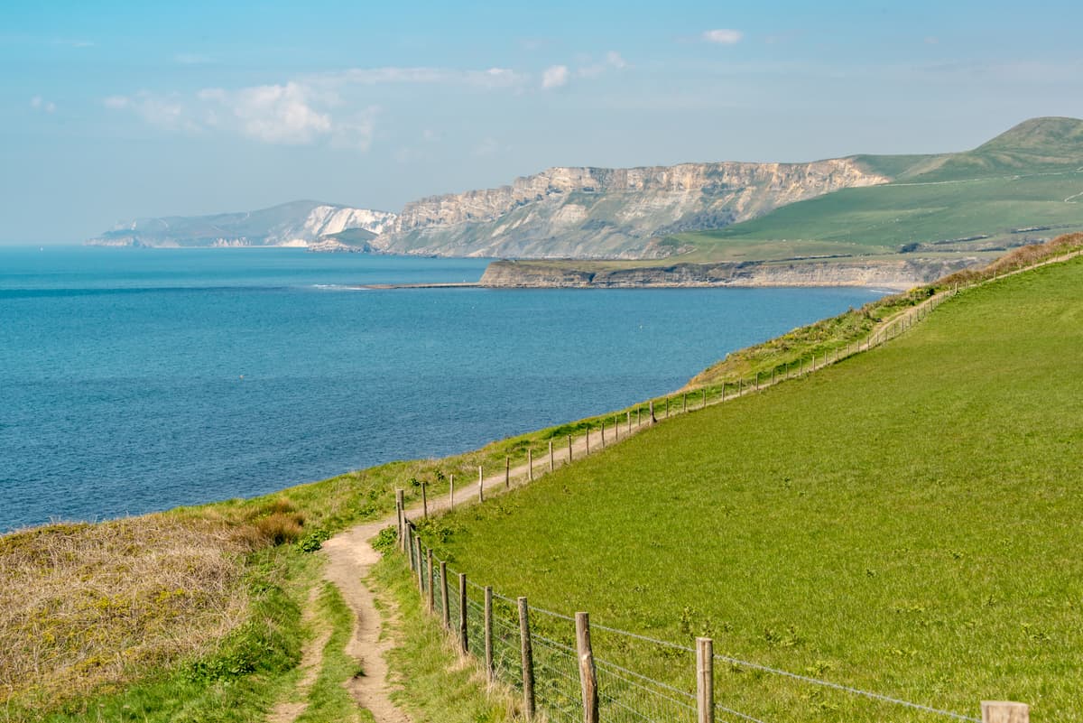 Landscape of Big hike Jurassic Coast.