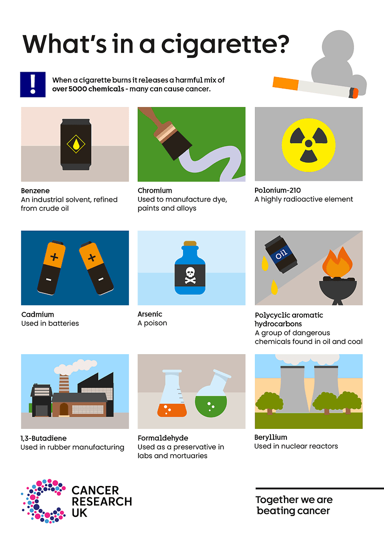 What's in a cigarette infographic.