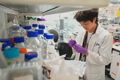 Researcher working in the lab.