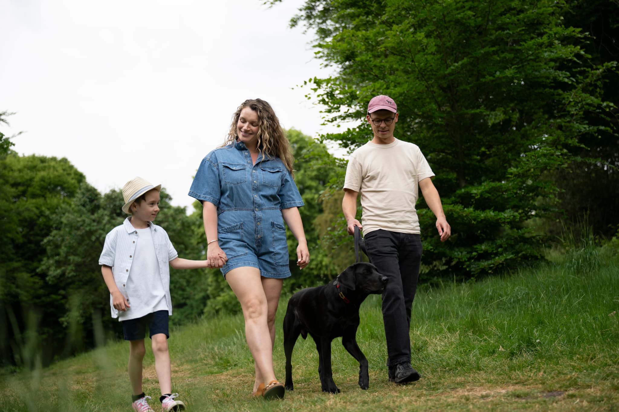 A picture of two women out on a walk in the park.