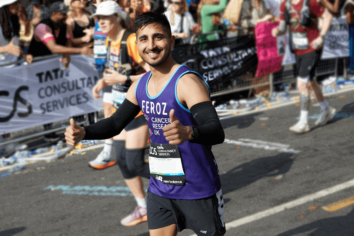 A Cancer Research UK runner.