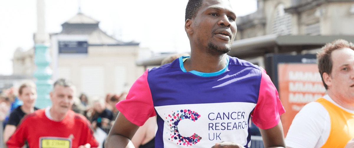 A Cancer Research UK marathon runner.