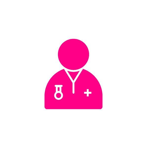 Magenta icon of a nurse.