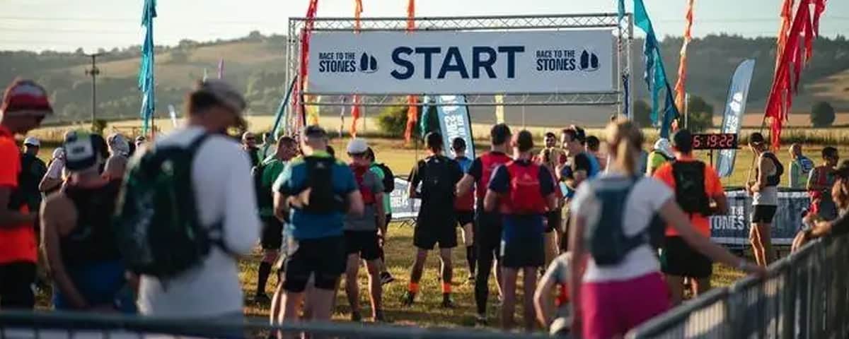 Participants at the start of Race to the Stones.
