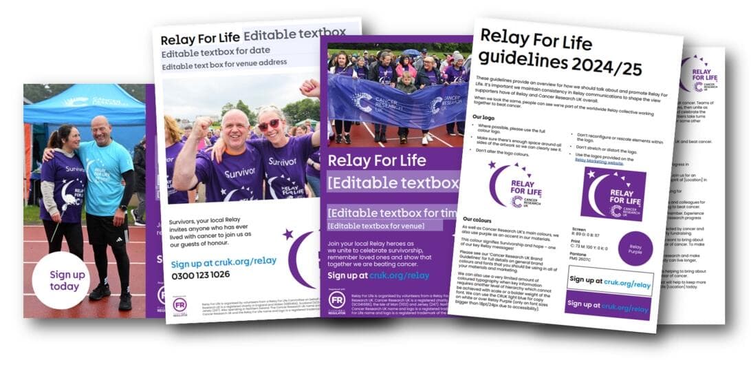 RelayForLife marketing materials.