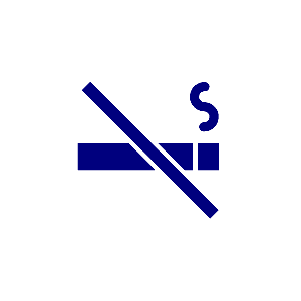 Navy blue logo of smokefree.
