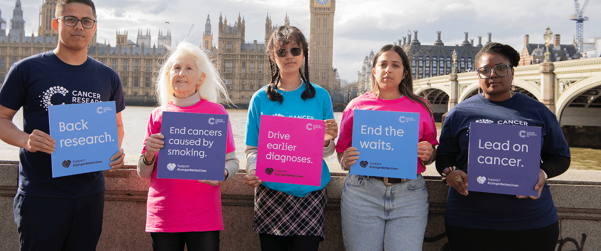People holding signs.