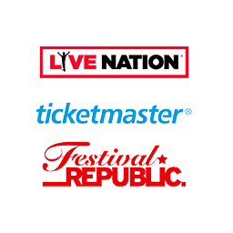 The Live Nation, Ticketmaster and Festival Republic partner logos in colour.