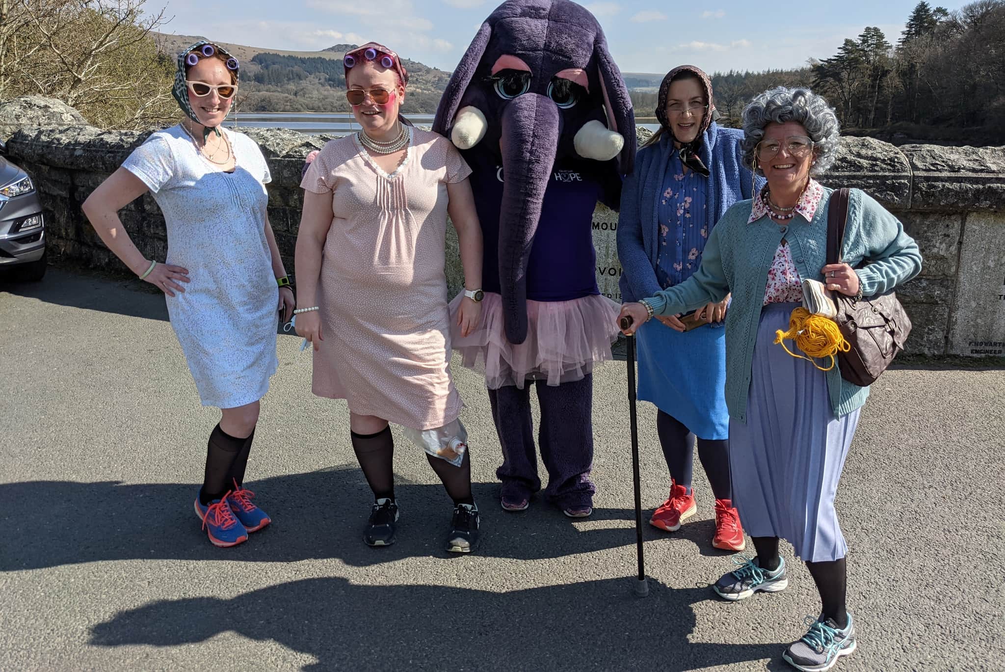 Grandma run participants dressed in costumes.