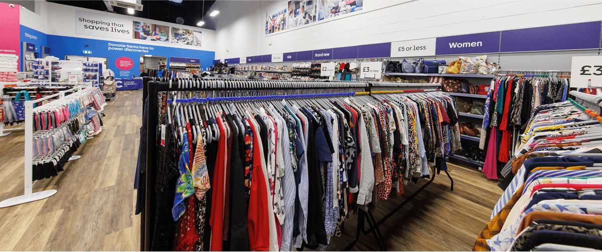 A photo taken at a Cancer Research UK superstore.