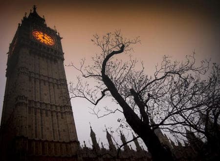Picture of Big Ben at night during Halloween Walk.