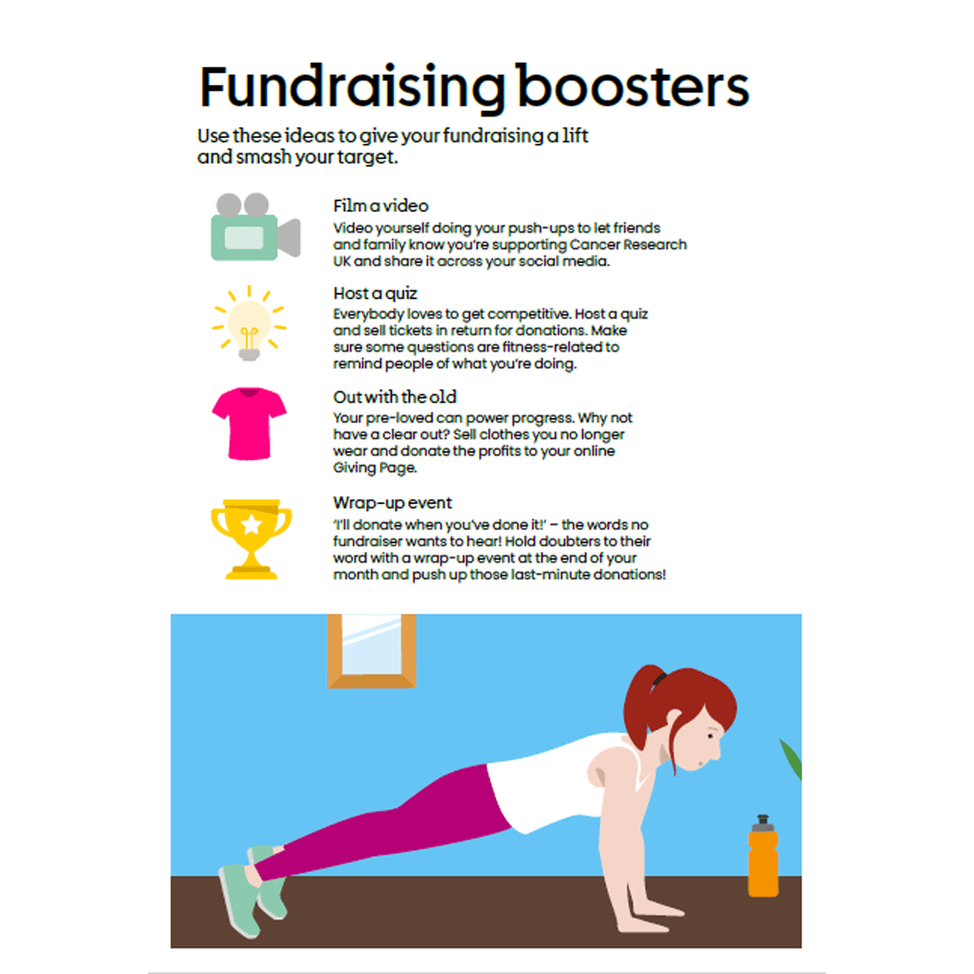 100 Push Ups April 2026 Fundraising boosters page.