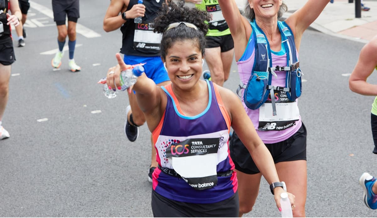 A Cancer Research UK runner.