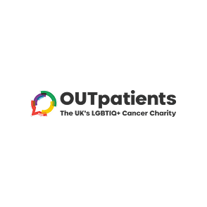The logo of OUTpatients, UK's Only LGBTIQ+ Cancer Charity.