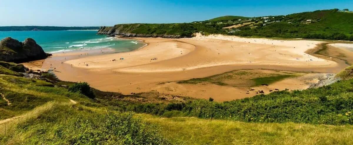 Three Cliffs Bay, a beach on the Gower Peninsula in South Wales.