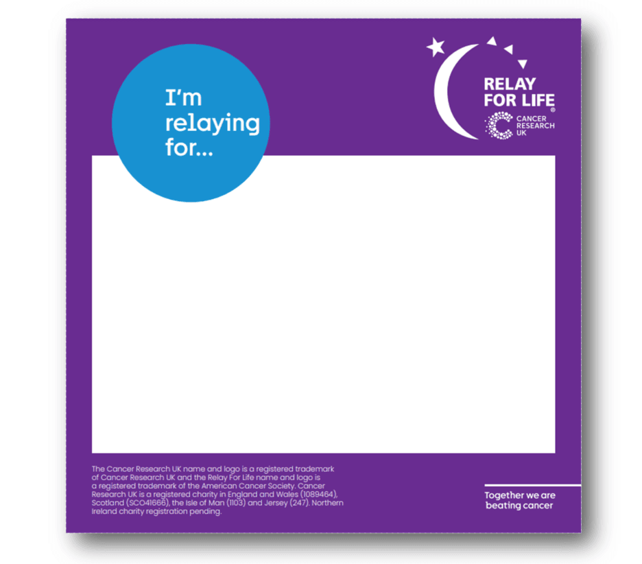 Relaying for Life by designing your back sign.