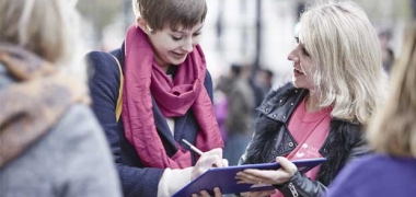 A campaigner with a petition