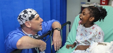 A child with a doctor in hospital