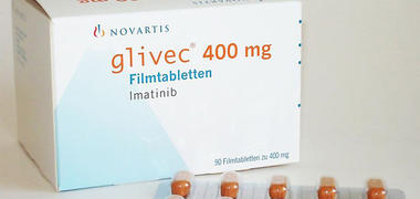 A packet of the drug imatinib