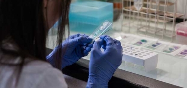 A female scientist working in a lab