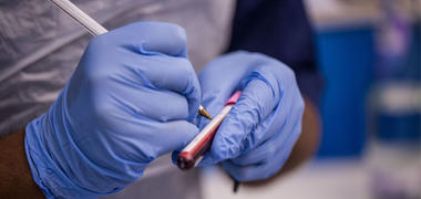 A test tube of blood