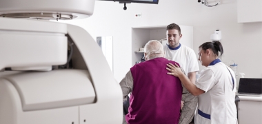 A man having radiotherapy