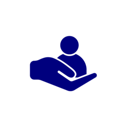 Navy icon with hand holding person