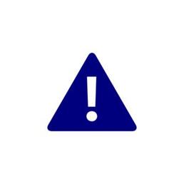 Exclamation mark in blue triangle (warning sign)