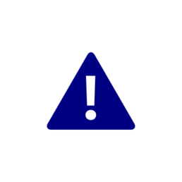 Blue triangle with white exclamation mark: warning sign