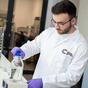 Researcher working in a lab