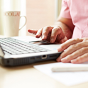 Photo of woman at laptop