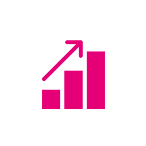 Magenta icon showing a graph