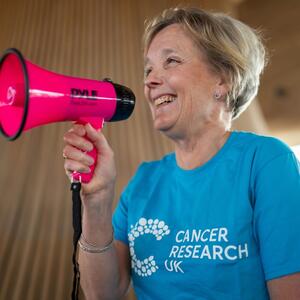 Jane with a megaphone