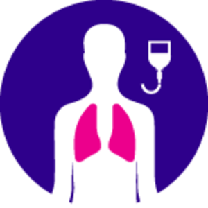 case study for cancer patient icon for lung cancer and treatment icon