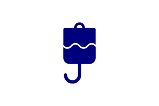 Navy icon of a chemo bag