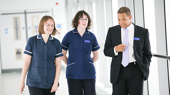 Colleagues walking