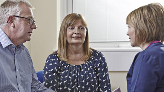 A couple consult a nurse A couple consult a nurse