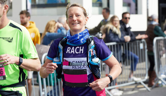 Woman running a half-marathon