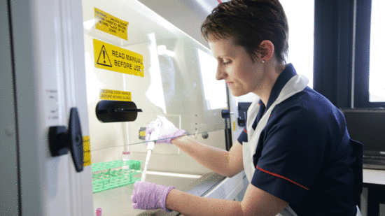 Photo of a nurse in a lab