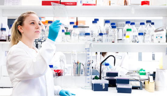 Young researcher in lab