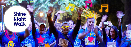 Shine Night Walk, walkers celebrating