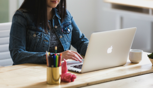 Woman using a laptop