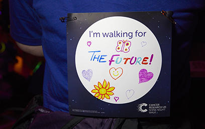 Shine Night Walk Back Sign