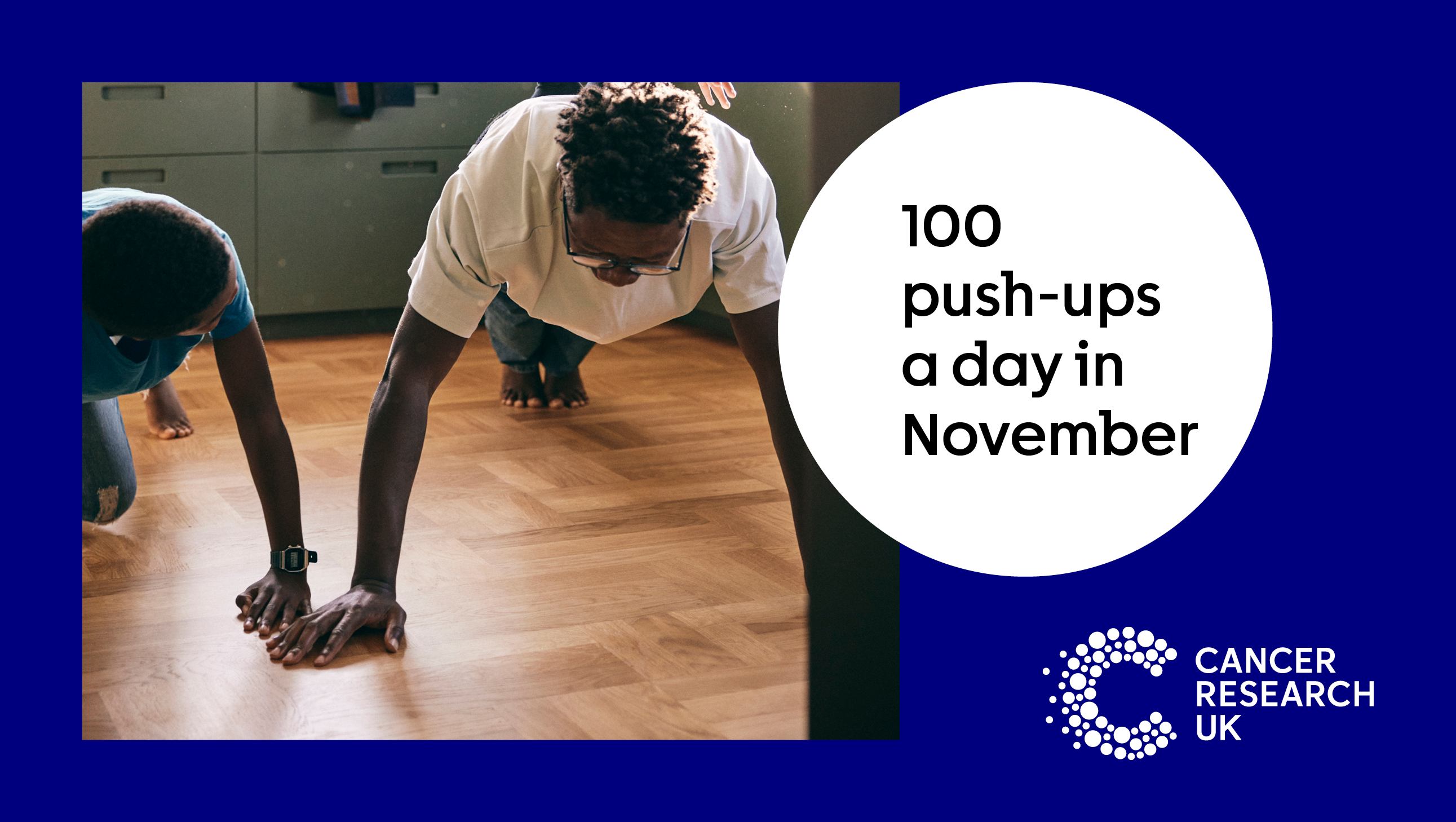 Hero landing page banner for push up challenge