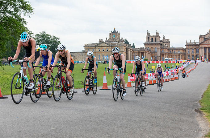Take on the Blenheim Triathlon Blenheim Palace Triathlon cyclists