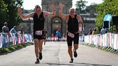 Participants taking on the Blenheim Palace Triathlon
